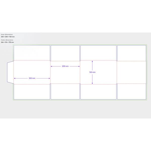 Amerikaanse vouwdozen FEFCO 0201 250x200x150mm BC-golf bruin FSC