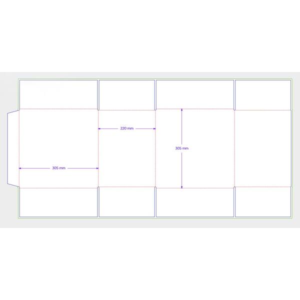 Amerikaanse vouwdozen FEFCO 0201 305x220x250mm BC-golf bruin FSC
