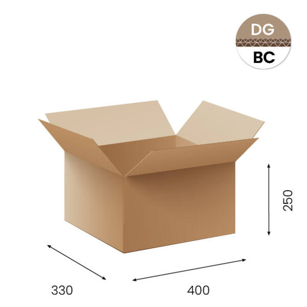 Amerikaanse vouwdozen FEFCO 0201 400x400x400mm BC-golf bruin FSC