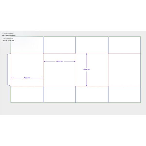 Amerikaanse vouwdozen FEFCO 0201 400x400x400mm BC-golf bruin FSC