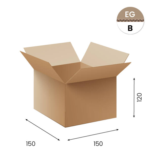 Amerikaanse vouwdozen FEFCO 0201 150x150x120mm B-golf bruin FSC