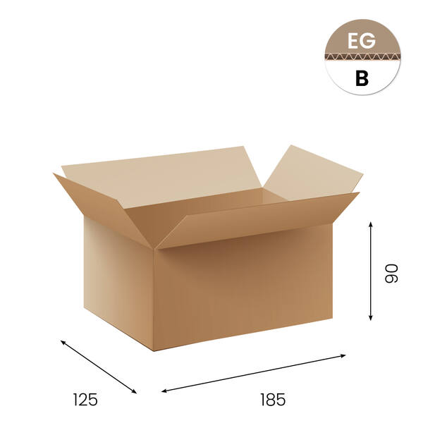 Amerikaanse vouwdozen FEFCO 0201 185x125x090mm B-golf bruin FSC