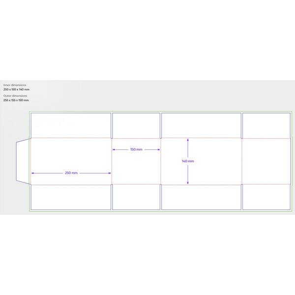 Amerikaanse vouwdozen FEFCO 0201 250x150x140mm B-golf bruin FSC
