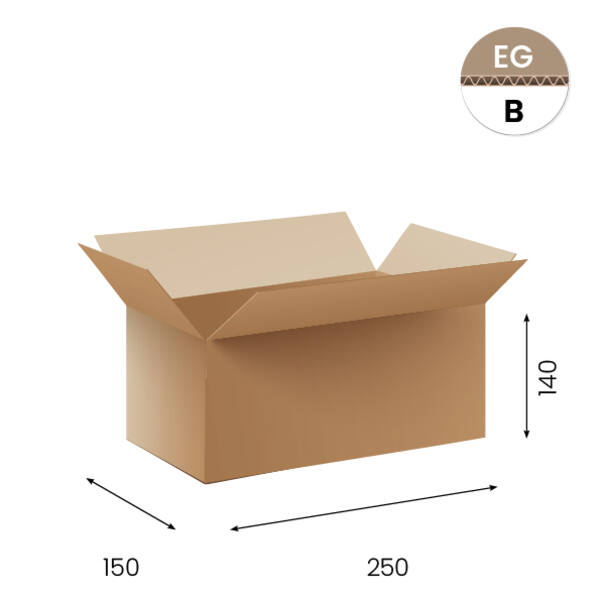 Amerikaanse vouwdozen FEFCO 0201 250x170x220mm B-golf bruin FSC