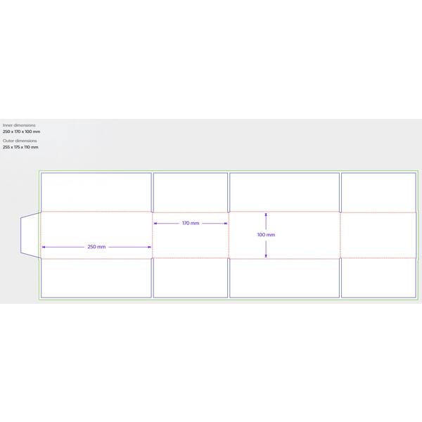 Amerikaanse vouwdozen FEFCO 0201 250x180x100mm B-golf bruin FSC