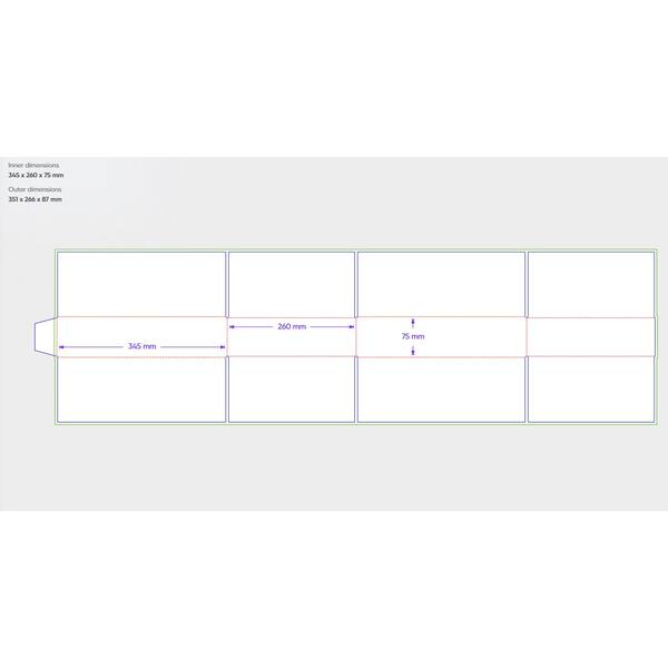 Amerikaanse vouwdozen FEFCO 0201 345x260x075mm B-golf bruin FSC