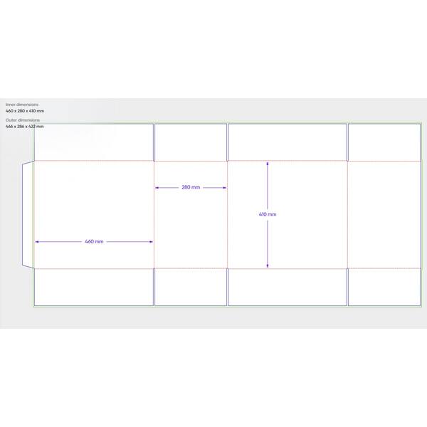 Amerikaanse vouwdozen FEFCO 0201 460x280x410mm B-golf bruin FSC