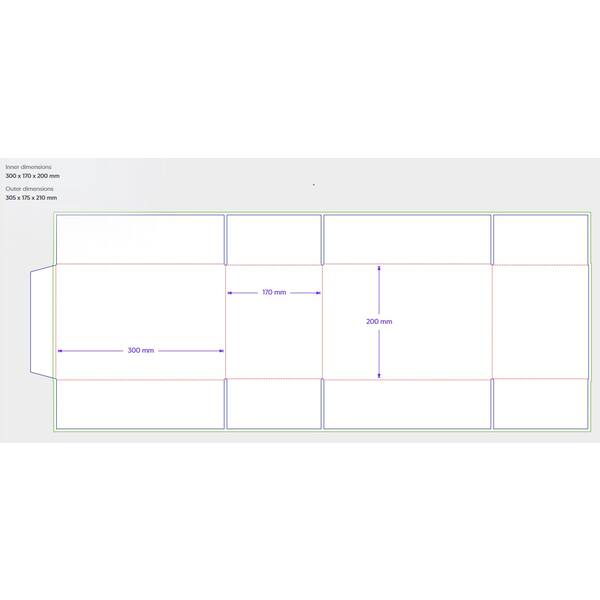 Amerikaanse vouwdozen FEFCO 0201 300x170x200 mm B-golf bruin FSC