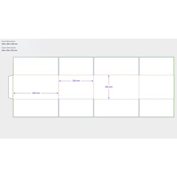 Amerikaanse vouwdozen FEFCO 0201 430x330x225 mm B-golf wit FSC