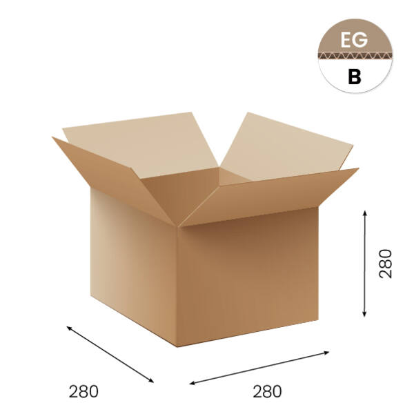 Amerikaanse vouwdozen FEFCO 0201 280x280x280mm B-golf bruin FSC