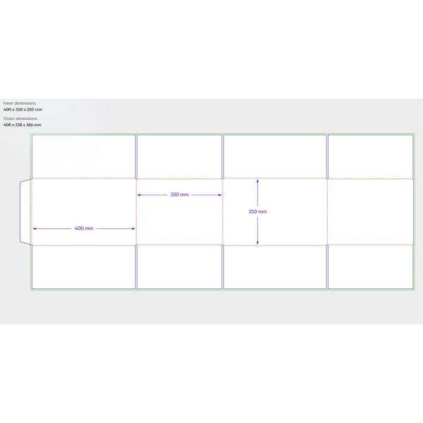 Amerikaanse vouwdozen FEFCO 0201 400x330x250mm C-golf bruin FSC