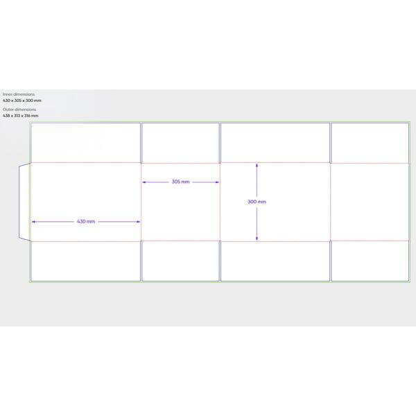 Amerikaanse vouwdozen FEFCO 0201 430x305x300mm C-golf bruin FSC