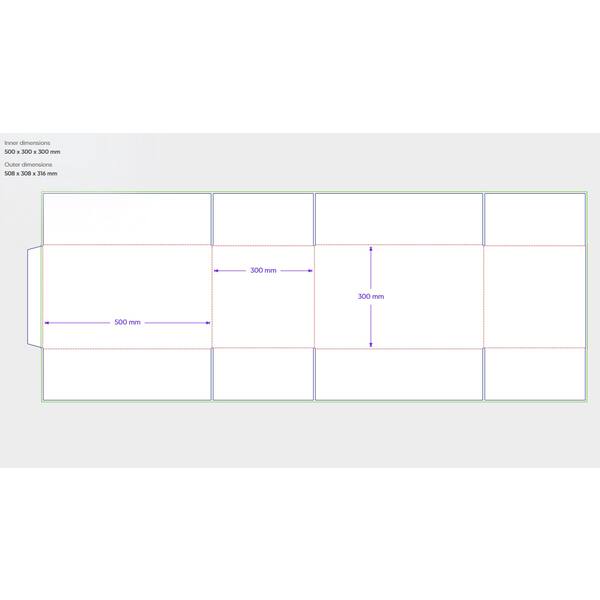 Amerikaanse vouwdozen FEFCO 0201 500x300x300mm C-golf bruin FSC