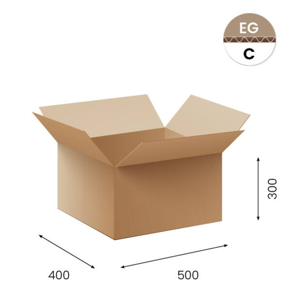 Amerikaanse vouwdozen FEFCO 0201 500x400x300mm C-golf bruin FSC