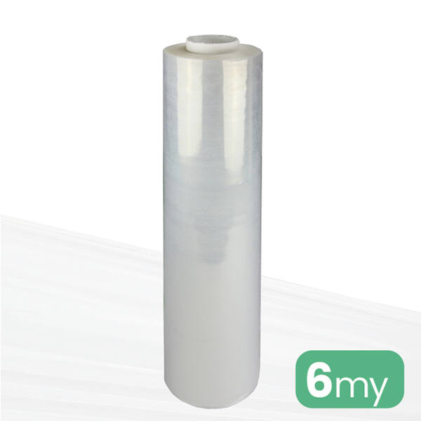 Handwikkelfolie 6 my 43cm x 600mtr Prestretch transparant