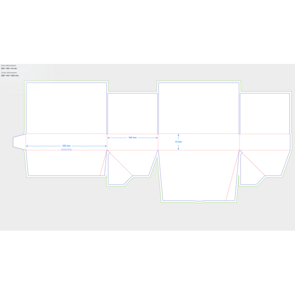 Verzendbox FEFCO 0703 S5 225x140x41mm EG bruin tearstrip en kleefstrip