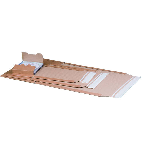 Wikkelverpakking 304x215x20 -77mm EG bruin A4 met plakstrip