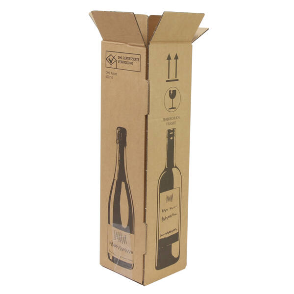 Wijnflessendoos 105x105x420mm Bruin DG Bruin (1 fles)