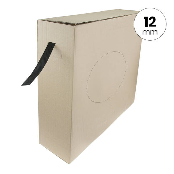 PP Band 12/55 1.000m zwart in dispencerdoos