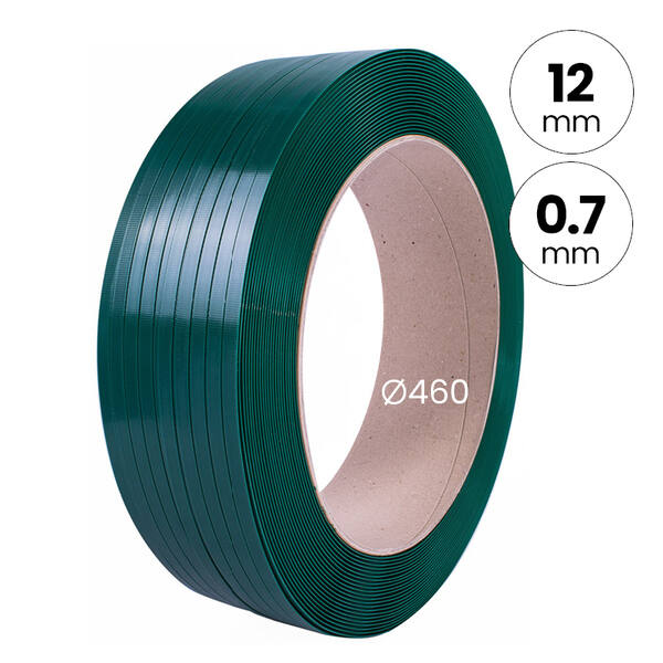 PET Band 12/0,7 kern 406mm x 2.200mtr groen
