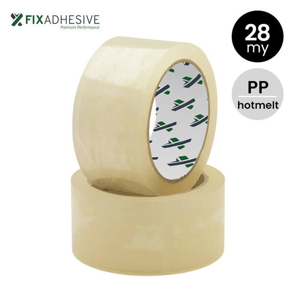 FIX2000 - PP hotmelt tape 28my 48/66 transparant