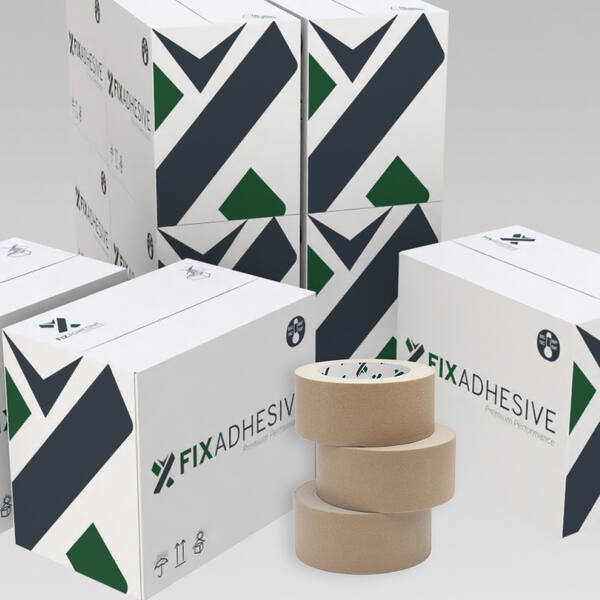 FIX8000 - Paper tape hotmelt 50/50 bruin