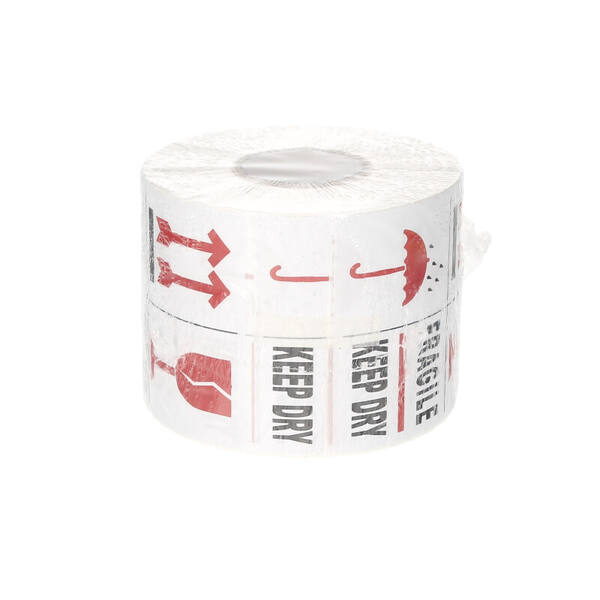 Etiket FRAGILE KEEP DRY Wit/Rood/Zwart / 4 symbolen