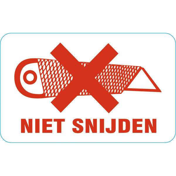 Etiketten 'NIET SNIJDEN' wit/rood 80x50mm 1.000 stuks