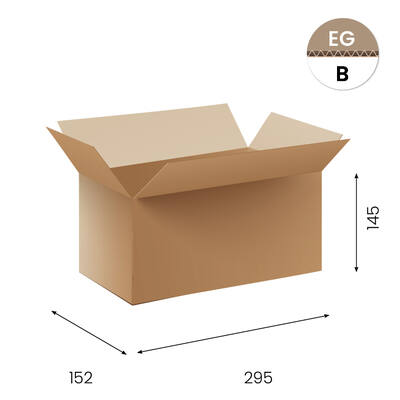 Amerikaanse vouwdozen FEFCO 0201 295x152x145 mm B-golf bruin
