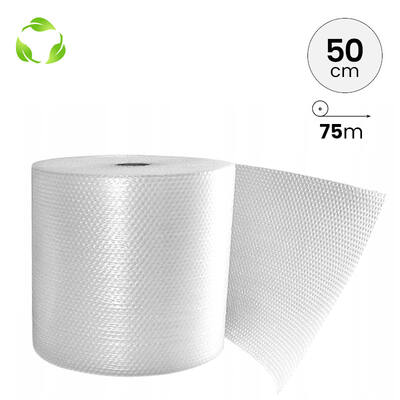Luchtkussenfolie 50cm x 75mtr - 25x10mm nop T70