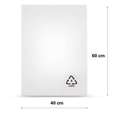 LDPE zakken 40 x 60cm 25mµ transparant
