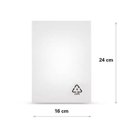 LDPE zakken 16x24cm 25my Transparant