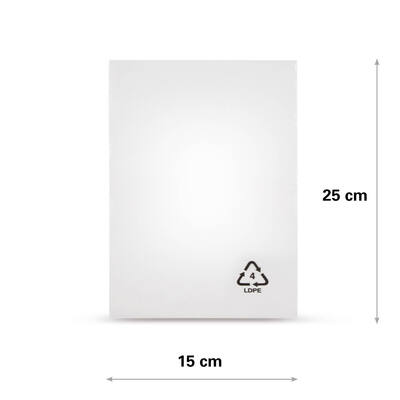 LDPE zak 50my 15x25cm transparant