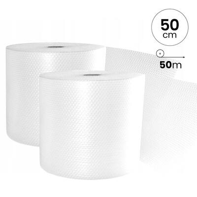 Luchtkussenfolie 50cm 50mtr Nop30mm  100my 2-lgs VE/2