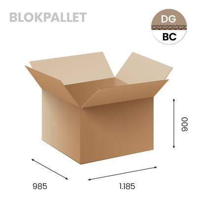 Doos 1.185x985x900mm DG bruin BLOKpalletdoos