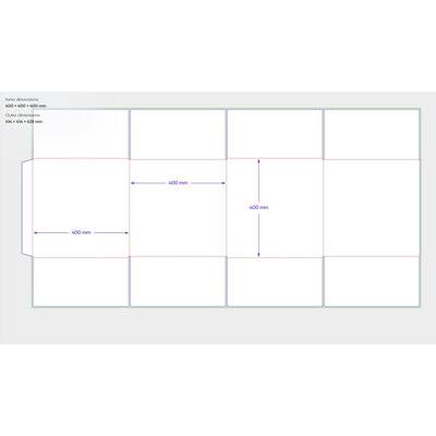 Amerikaanse vouwdozen FEFCO 0201 400x400x400mm BC-golf bruin FSC