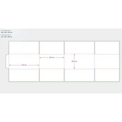 Amerikaanse vouwdozen FEFCO 0201 430x350x200mm BC-golf bruin FSC