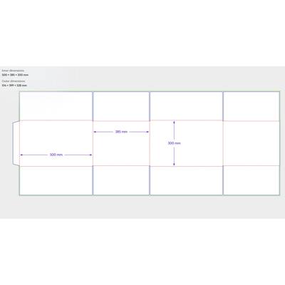 Amerikaanse vouwdozen FEFCO 0201 500x300x300mm BC-golf bruin FSC
