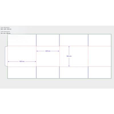 Amerikaanse vouwdozen FEFCO 0201 500x400x350mm BC-golf bruin FSC