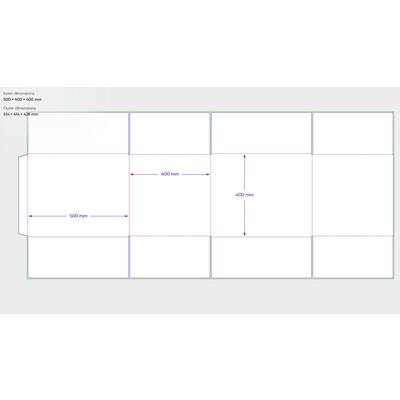 Amerikaanse vouwdozen FEFCO 0201 500x400x400mm BC-golf bruin FSC