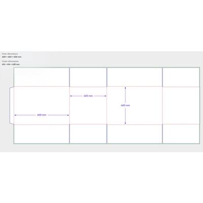 Amerikaanse vouwdozen FEFCO 0201 600x400x400mm BC-golf bruin FSC