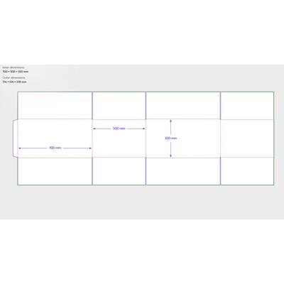 Amerikaanse vouwdozen FEFCO 0201 700x500x350mm BC-golf bruin FSC