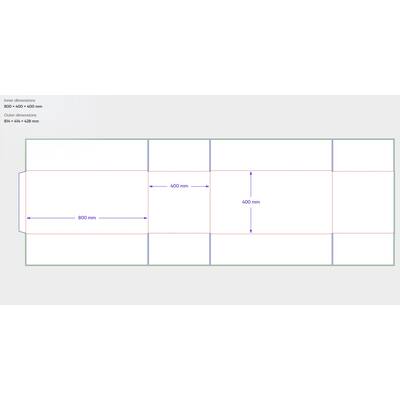 Amerikaanse vouwdozen FEFCO 0201 800x400x400mm BC-golf bruin FSC