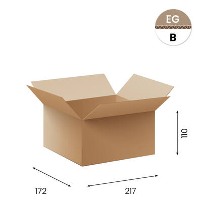 Amerikaanse vouwdozen FEFCO 0201 217x172x110mm B-golf bruin FSC