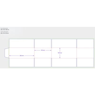 Amerikaanse vouwdozen FEFCO 0201 250x180x100mm B-golf bruin FSC