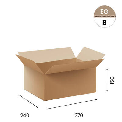 Amerikaanse vouwdozen FEFCO 0201 370x240x150mm B-golf bruin FSC