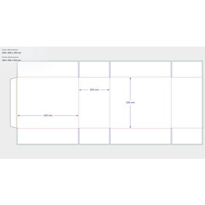 Amerikaanse vouwdozen FEFCO 0201 400x200x330mm B-golf bruin FSC