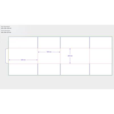 Amerikaanse vouwdozen FEFCO 0201 430x330x225 mm B-golf wit FSC
