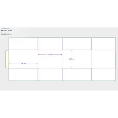 Amerikaanse vouwdozen FEFCO 0201 400x330x250mm C-golf bruin FSC