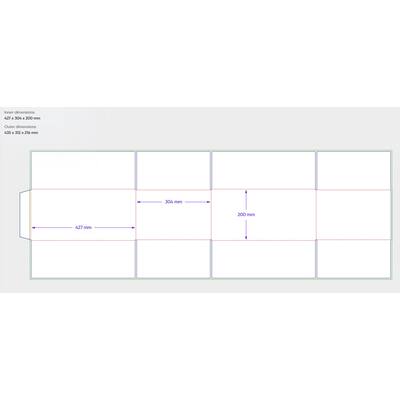 Amerikaanse vouwdozen FEFCO 0201 427x304x200mm C-golf bruin FSC